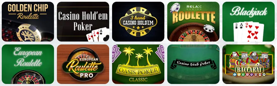 Jeux de table au Unibet Casino